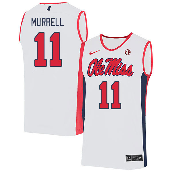Ole Miss Rebels #11 Matthew Murrell College Basketball Jerseys Stitched Sale-White